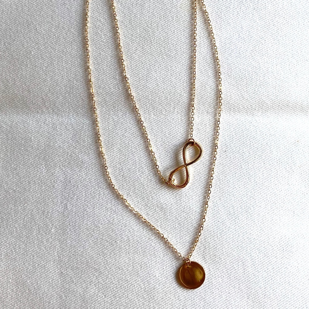 Double gold chain necklace